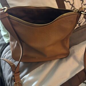 Coach Tan Pebbled Leather Shoulder Bag